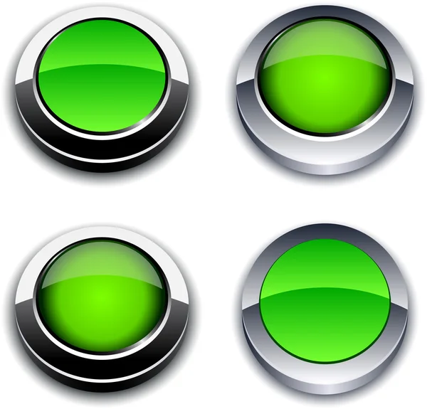 Gröna 3d knappar. — Stock vektor
