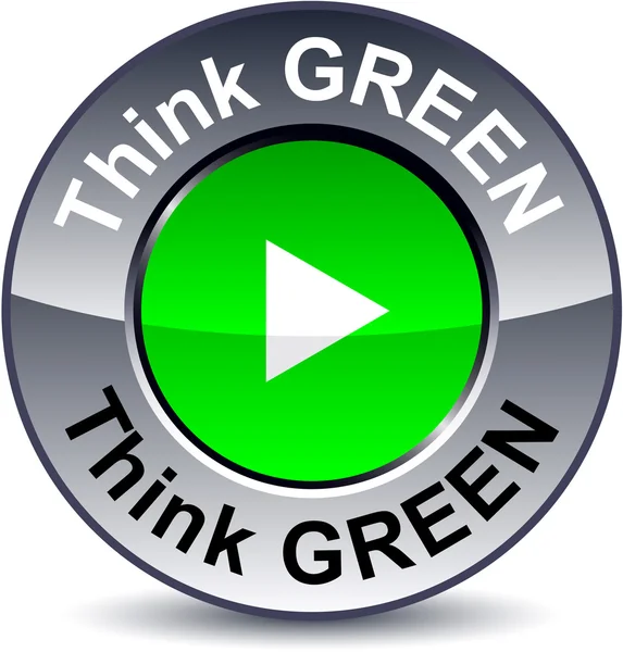Pensez bouton rond vert . — Image vectorielle