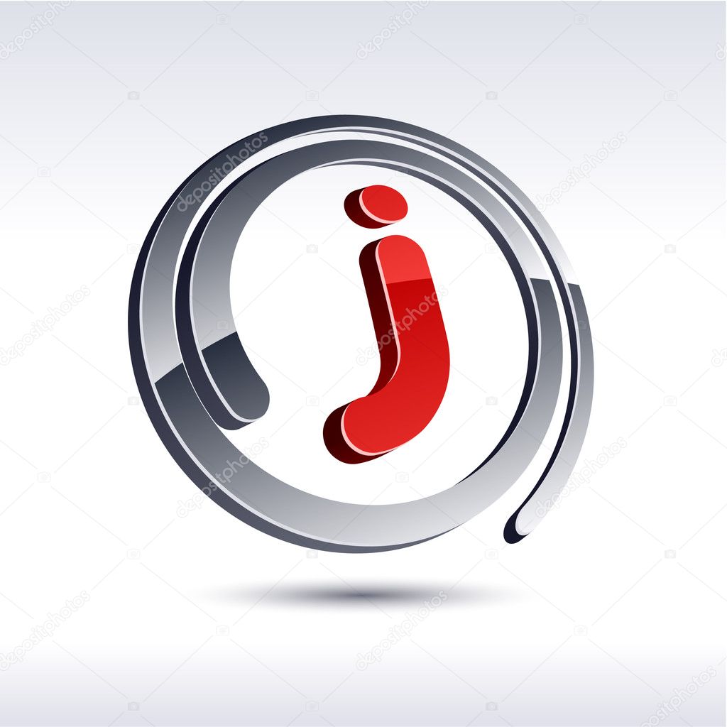 3D j letter icon.