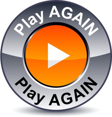 Play again round button. clipart