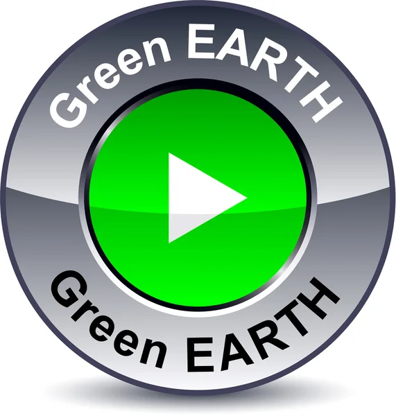 Зелений earthround кнопки . — стоковий вектор