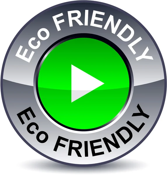 Eco przyjazny okrągły przycisk. — Wektor stockowy