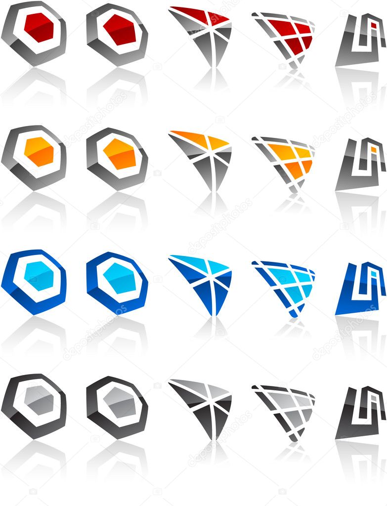 Set of modern emblems.