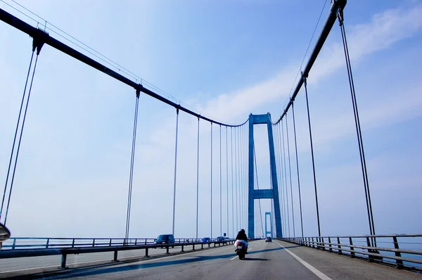 stock image Suspension bridge in Denmark, horizontal