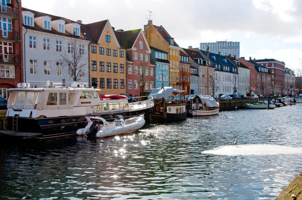 在哥本哈根新港通道 免版税图库照片