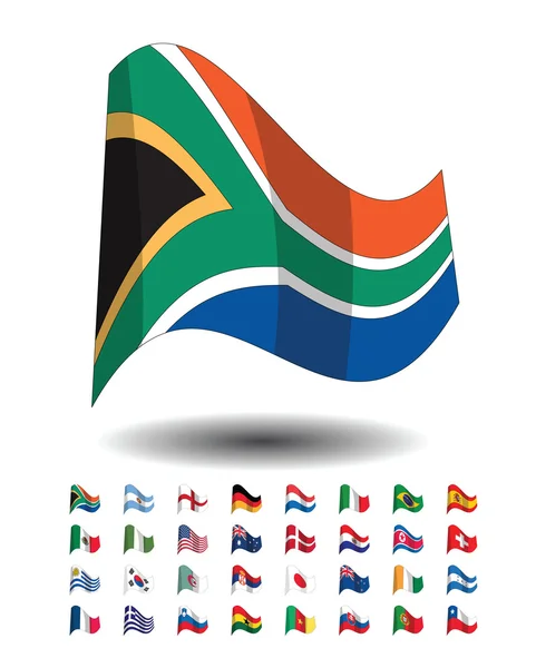 Icônes drapeaux pays — Image vectorielle