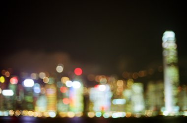 Out of focus view of Hong Kong skyline clipart