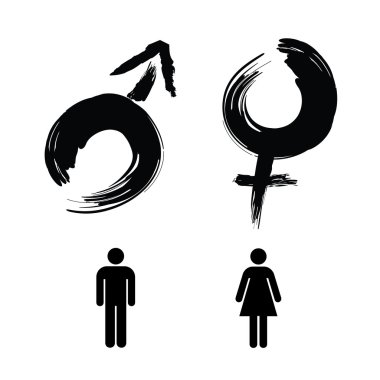 Gender sign, man and woman clipart