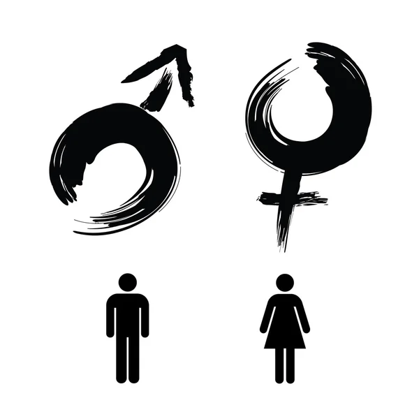 性別の記号、男と女 — ストックベクタ