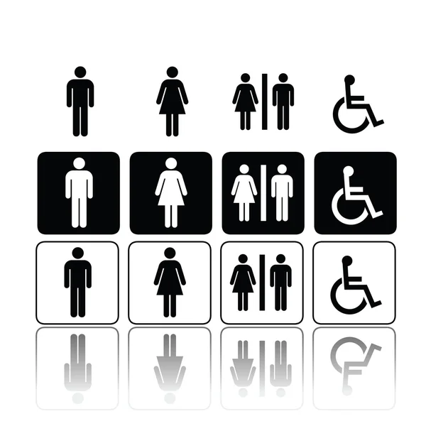 トイレの標識、男と女 — ストックベクタ