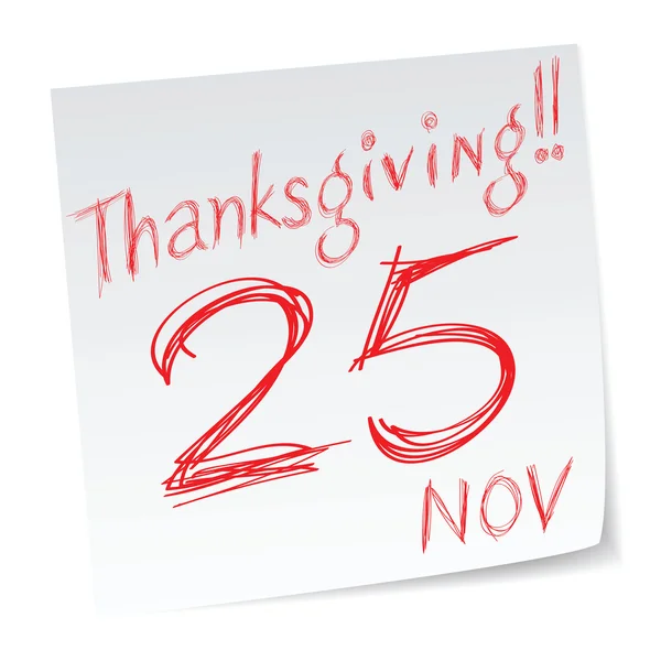 Thanksgiving calendar, États-Unis — Image vectorielle
