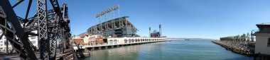 AT&T Park and McCovey Cove in Wide-Angle shot clipart