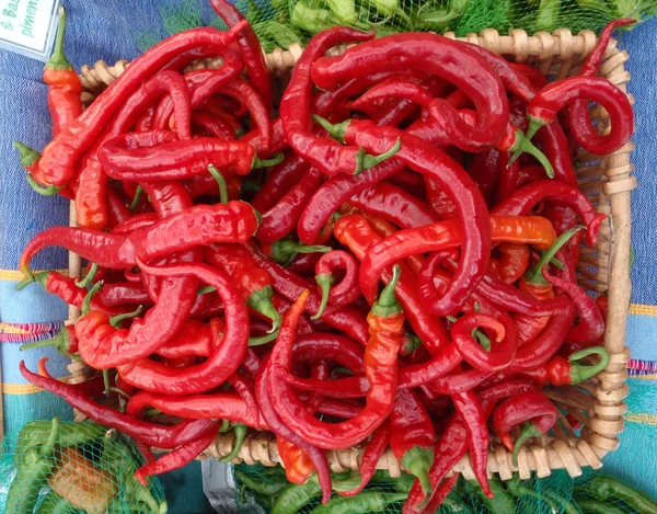 Basket full of Red Peppers — Stock Photo, Image