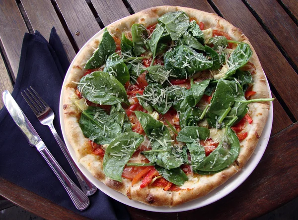 stock image Spinach Margarita Pizza