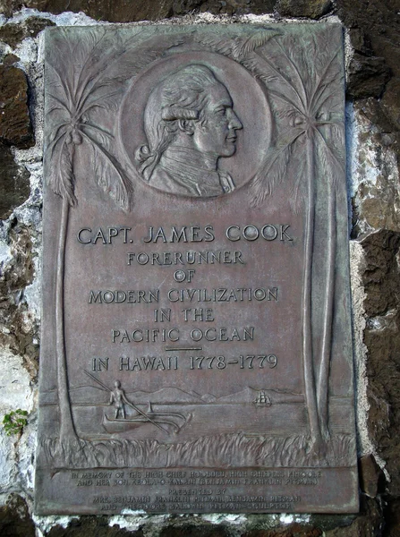 Capitán. Placa de James Cook — Foto de Stock