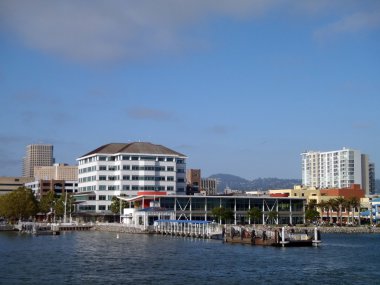 Oakland Jack London Square Ferry Dock from the water clipart