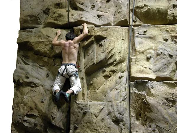 Kapalı kaya tırmanma duvarı — Stok fotoğraf