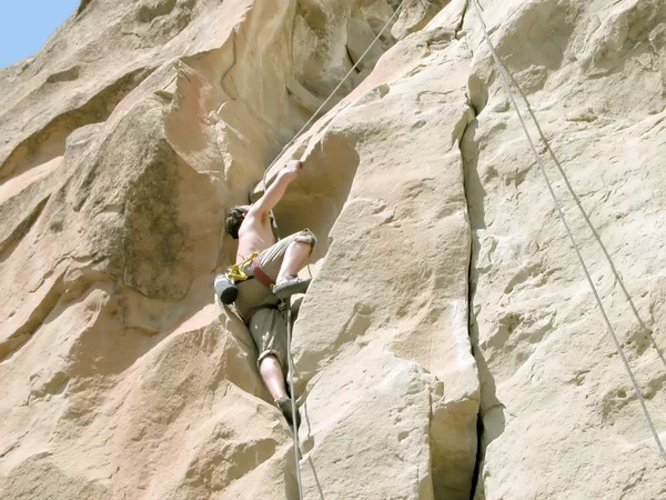 Boy Rock Climbing - Montana — Stok Foto