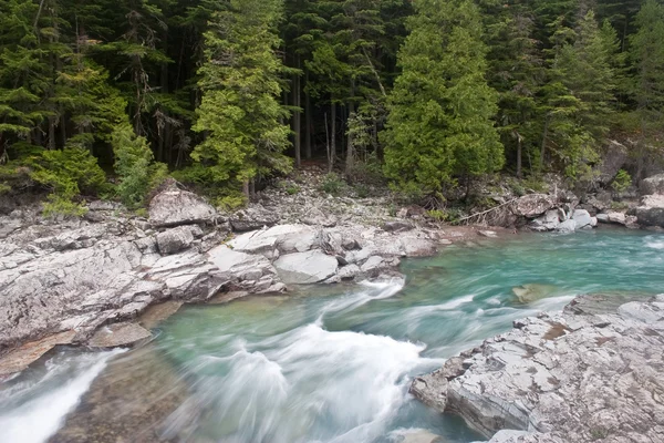 McDonald Creek no Parque Nacional Glacier — Fotografia de Stock