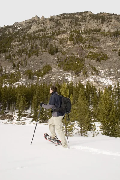 Snowshoeing - Montana — Stock Photo, Image