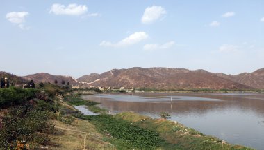 Amber fort duvarlarda jaipur, Hindistan