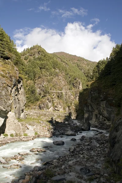 stock image Dudh Koshi Suspension Bridge