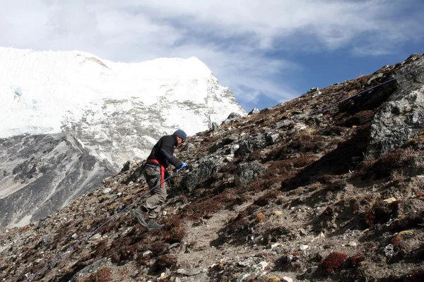 Entrenamiento en el campamento base Island Peak - Nepal — Foto de Stock