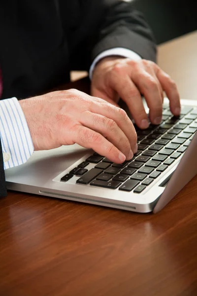 stock image Businessman working on computer