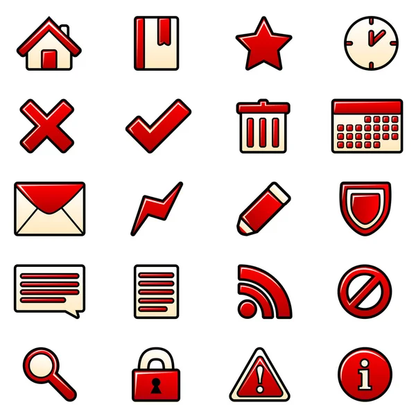 stock vector Red icons set