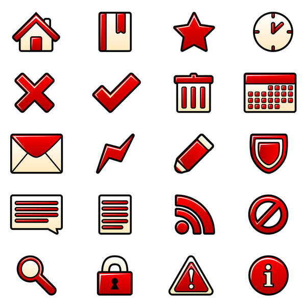 Red icons set