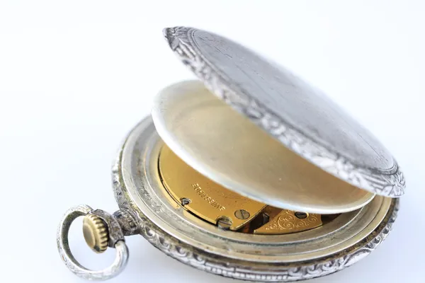 Zegarek kieszonkowy srebrny — Zdjęcie stockowe