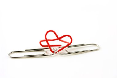 Heart shape paper clip clipart