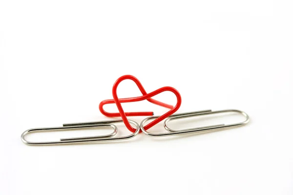 Heart shape paper clip — Stock Photo, Image