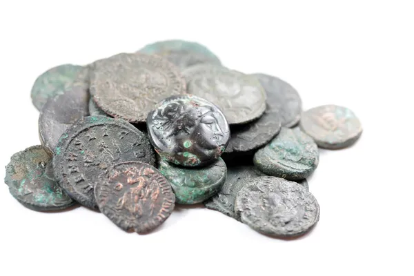 stock image Heap of old roman coins