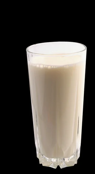 Vidro facetado whith leite Imagens Royalty-Free