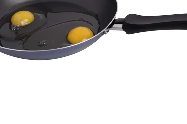 Смажена сковорода з яйцями Ліцензійні Стокові Фото