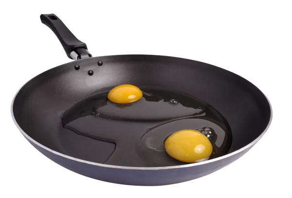 Смажена сковорода з яйцями Ліцензійні Стокові Зображення