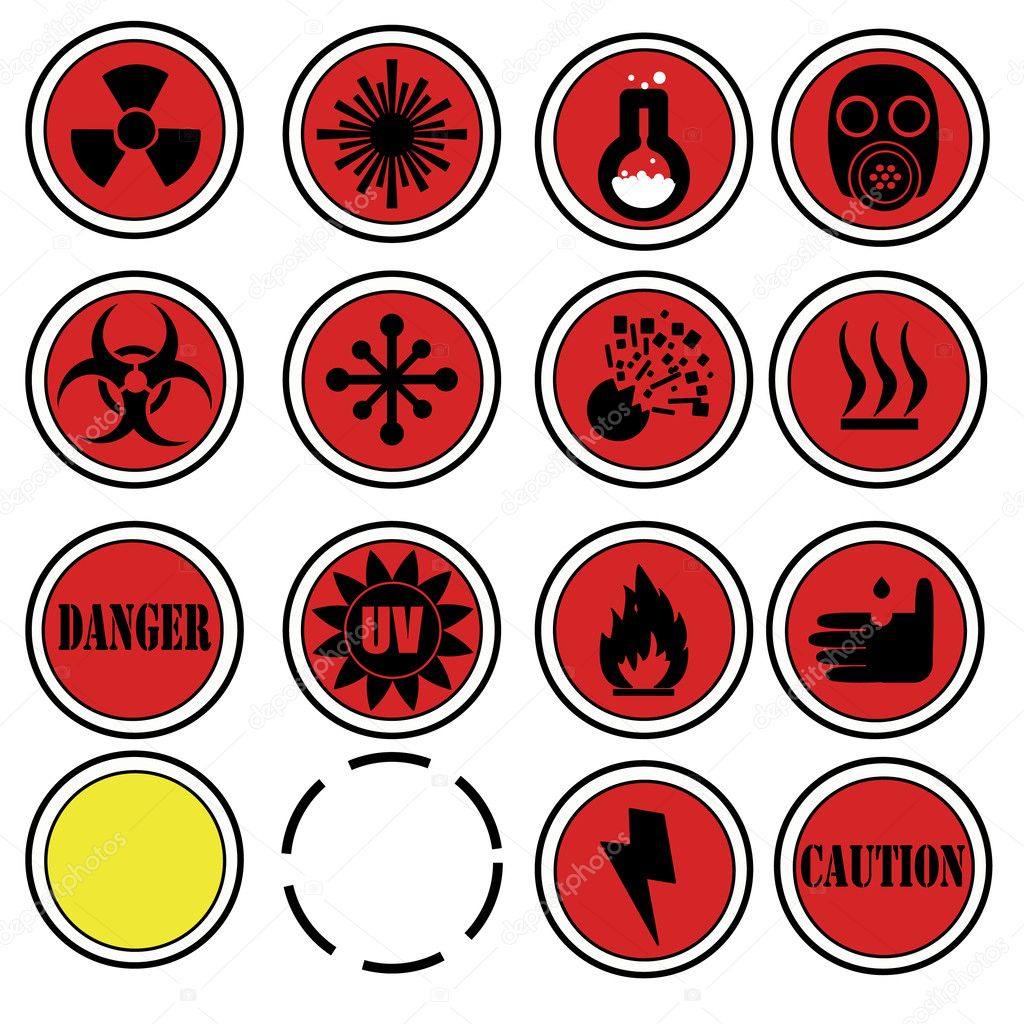Warning icons for laboratory.