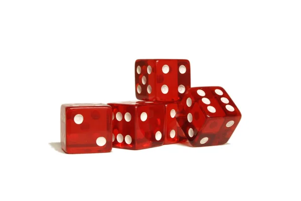 Five red dice — Stock Photo, Image