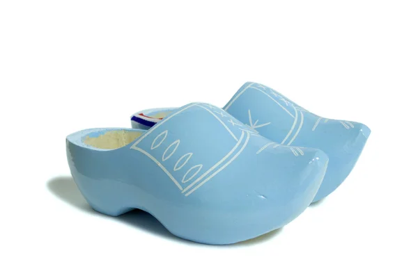 Blue dutch wooden shoes — Stock Photo, Image