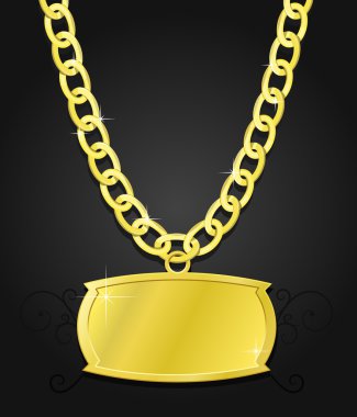 Gold set of chain and plaque