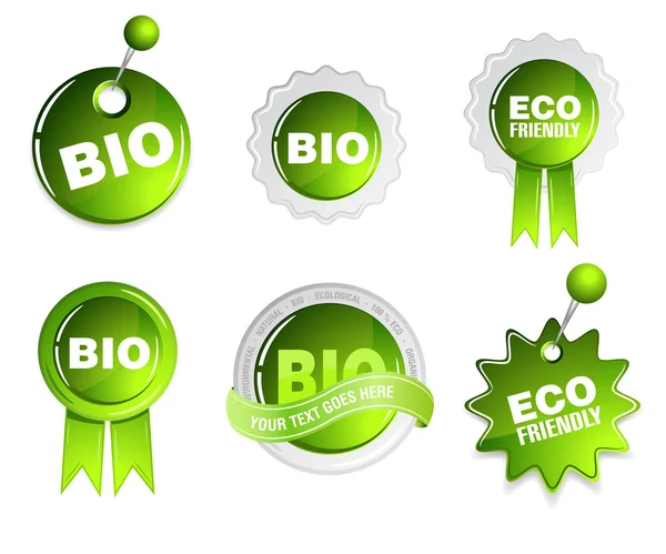 Collection of green ecology signs — Stock Vector