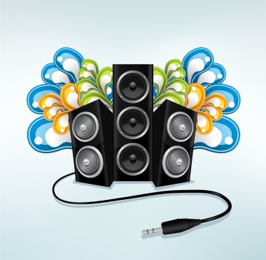 Music speakers in party mode clipart