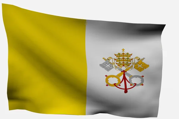 3d vlajka Vatikánu — Stock fotografie