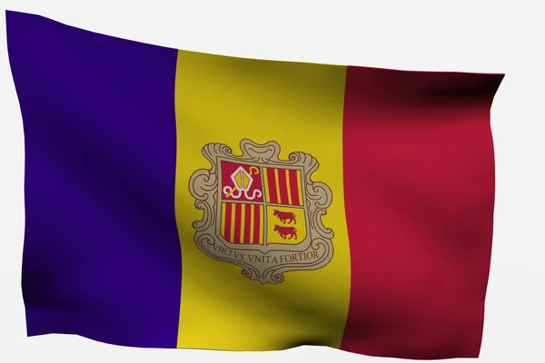 3d σημαία της Ανδόρρας — Φωτογραφία Αρχείου