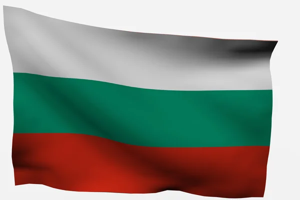 Bulgarien 3d flagga — Stockfoto