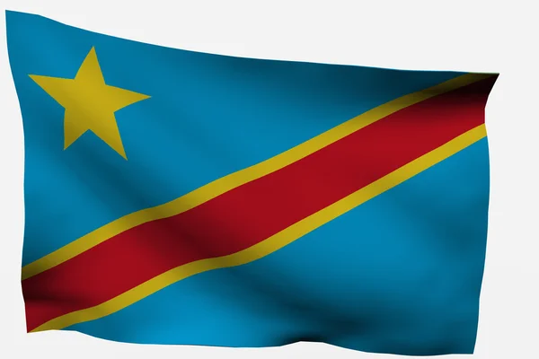 Kongo 3d flagga — Stockfoto