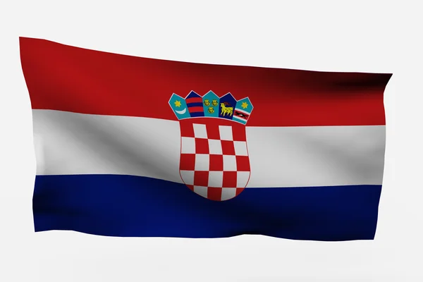 Horvátország 3d zászló — Stock Fotó