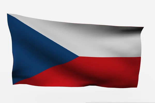3d прапор Чеська Республіка — стокове фото