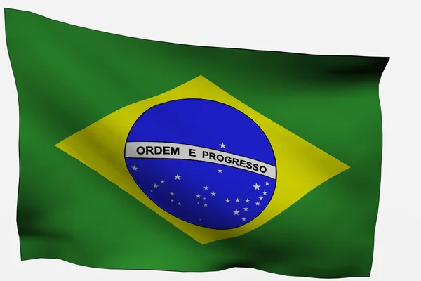 Флаг Бразилии в 3D Стоковая Картинка